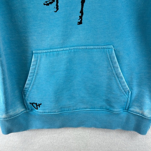 Cowgirl Hardware Women’s Hoodie Size Large Aqua Blue Graphic Kangaroo Pocket - Picture 5 of 9
